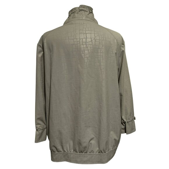 Chicos Zenergy Zip Front Jacket Windbreaker Size 2 M Lt Gray Pockets Drawstring - Picture 5 of 9